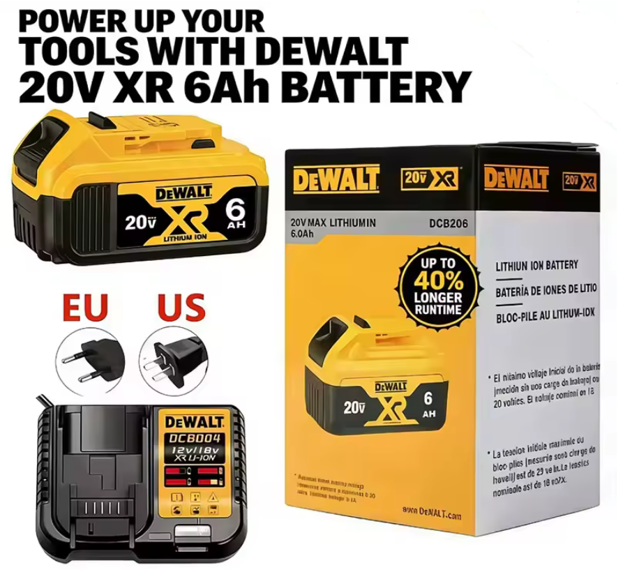 DeWalt 20V XR 6Ah battery and charger combo